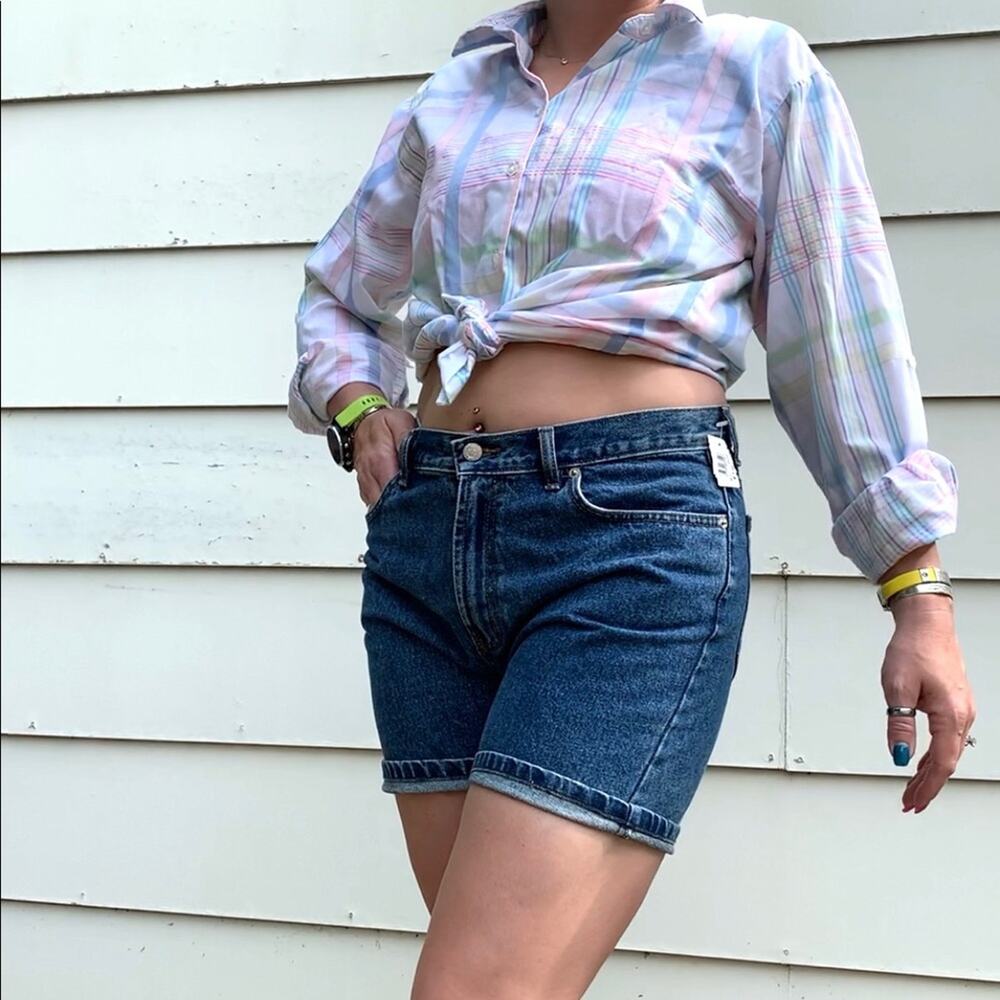 Vintage 90s high waist wedgie mom jean shorts PB Basics Size 12 NWT - Picture 6 of 6